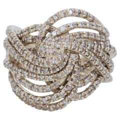 H. Stern Zephyr Diamond and Noble Gold Multi Row Twist Ring Band