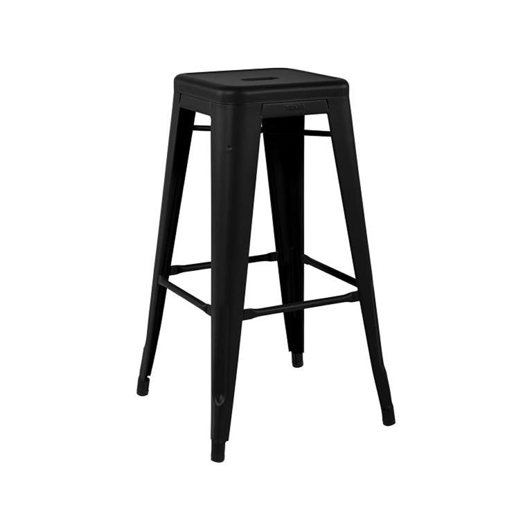 H Stool 75 Indoor -  in Black by Chantal Andriot and Tolix, US For Sale