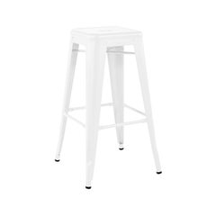 H Stool 75 - Indoor -  in White by Chantal Andriot and Tolix, US