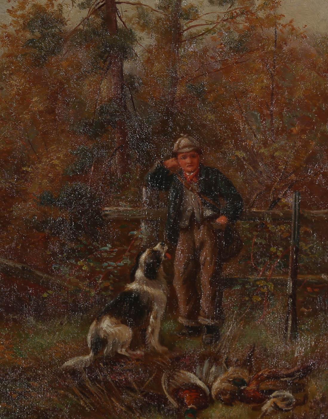 H. T. Hunt - Olio dei primi del Novecento incorniciato, Una buona borsa 1