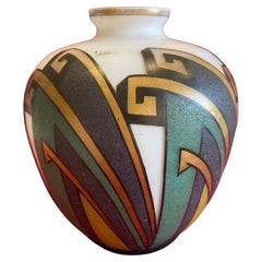 H. Vermont, Art Deco Vase on Opaline House Charles Catteau