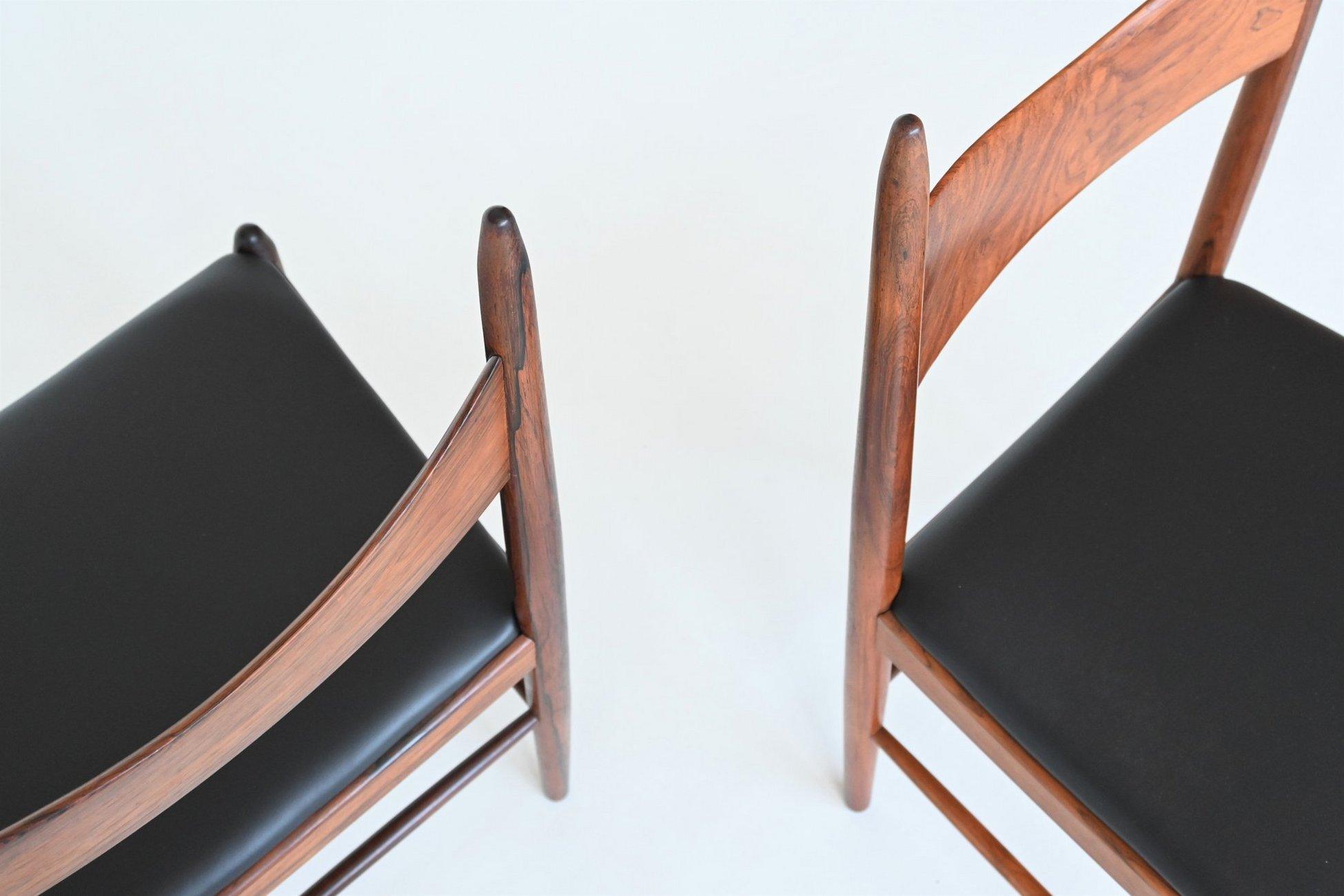  H. Vestervig Eriksen dining chairs in rosewood Brdr. Tromborg Denmark 1960 For Sale 6