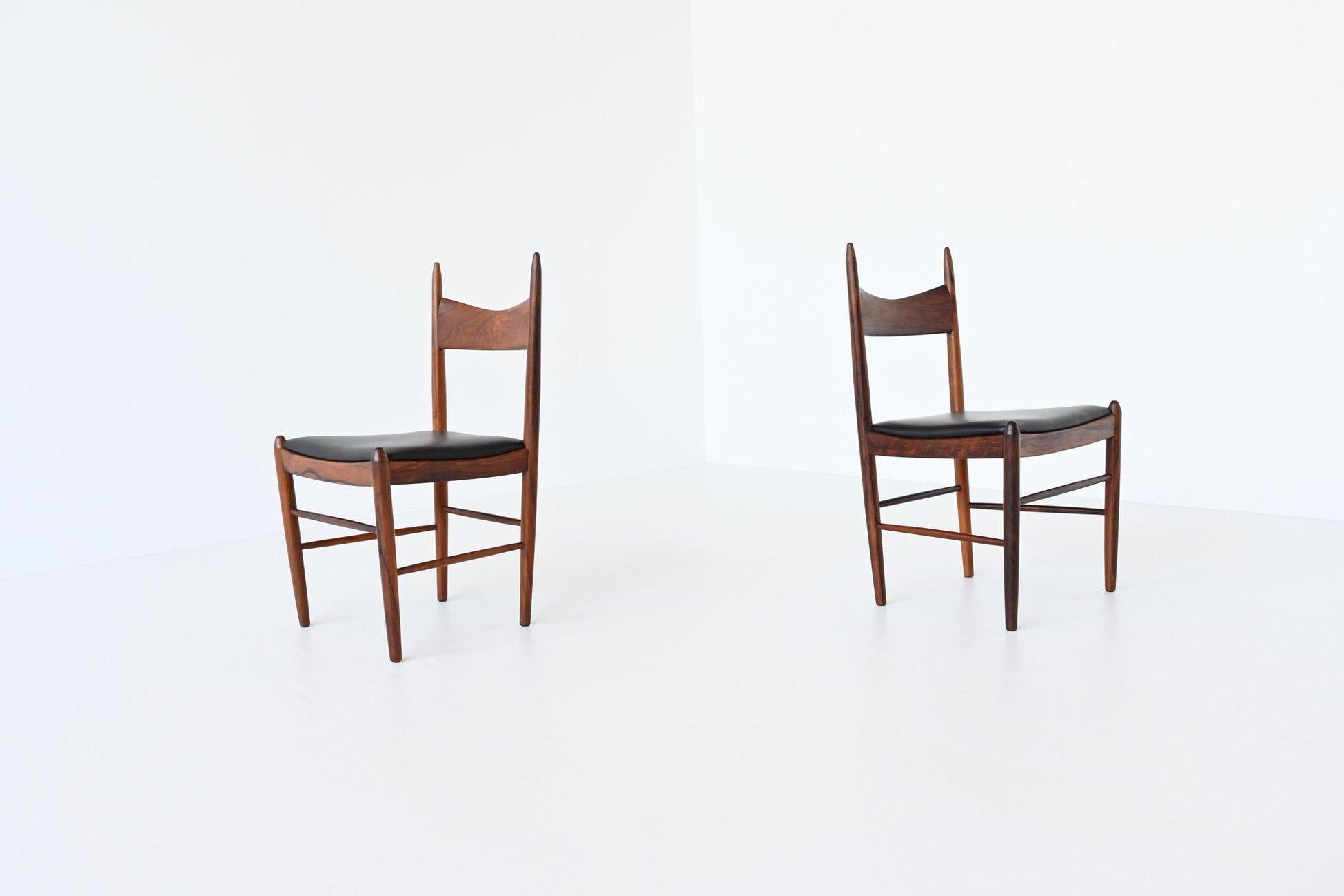  H. Vestervig Eriksen dining chairs in rosewood Brdr. Tromborg Denmark 1960 For Sale 7