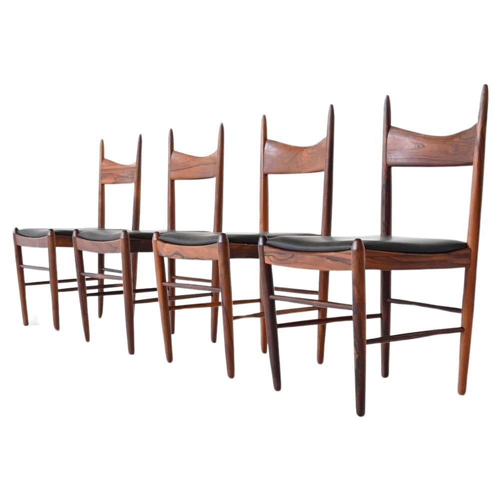  H. Vestervig Eriksen dining chairs in rosewood Brdr. Tromborg Denmark 1960 For Sale