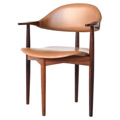 H. Vestervig Eriksen fauteuil Tromborg en bois de rose en forme de vache, Danemark, 1960