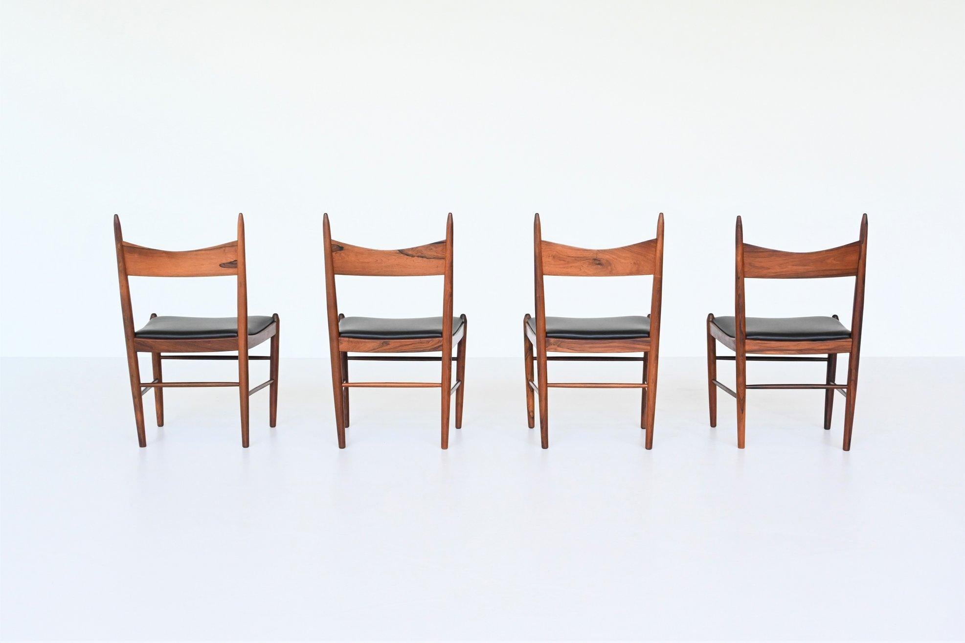 H. Vestervig Eriksen Rosewood Dining Chairs Brdr. Tromborg Denmark 1960 3