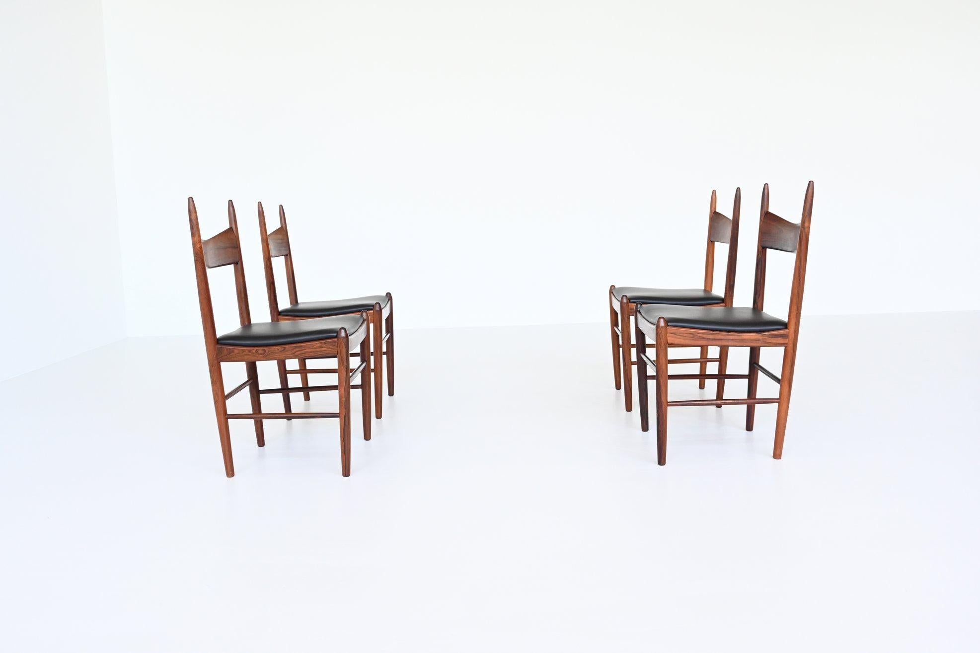 H. Vestervig Eriksen Rosewood Dining Chairs Brdr. Tromborg Denmark 1960 2