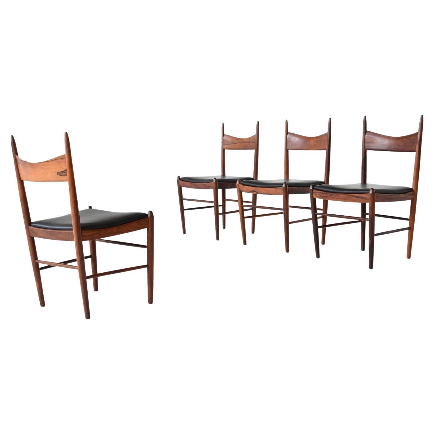 H. Vestervig Eriksen Rosewood Dining Chairs Brdr. Tromborg Denmark 1960