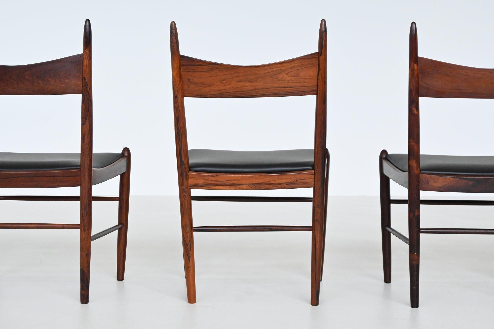 H. Vestervig Eriksen set of nine dining chairs rosewood Tromborg Denmark 1960 For Sale 7