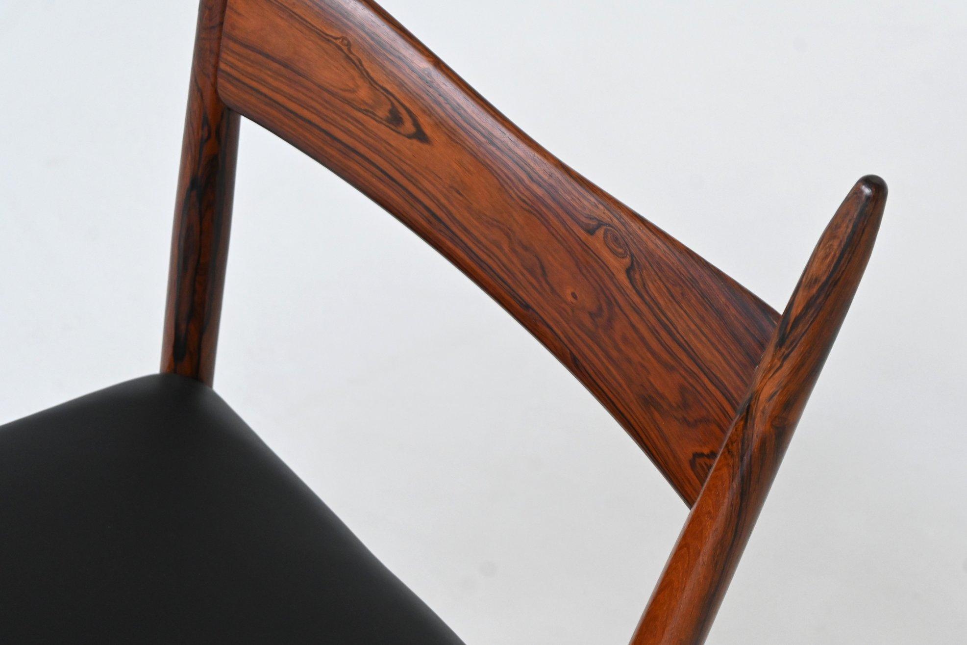 H. Vestervig Eriksen set of nine dining chairs rosewood Tromborg Denmark 1960 For Sale 9