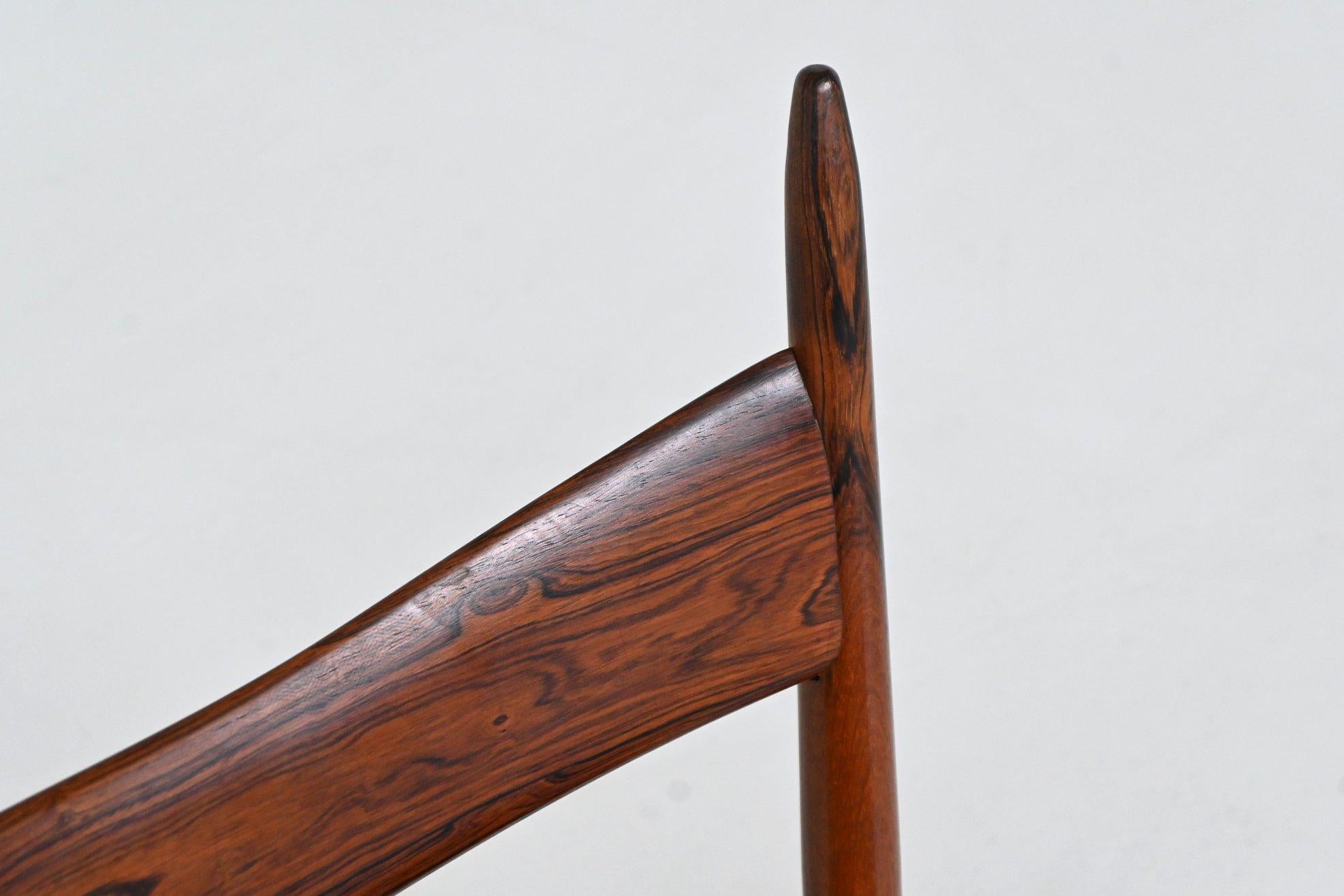 H. Vestervig Eriksen set of nine dining chairs rosewood Tromborg Denmark 1960 For Sale 10