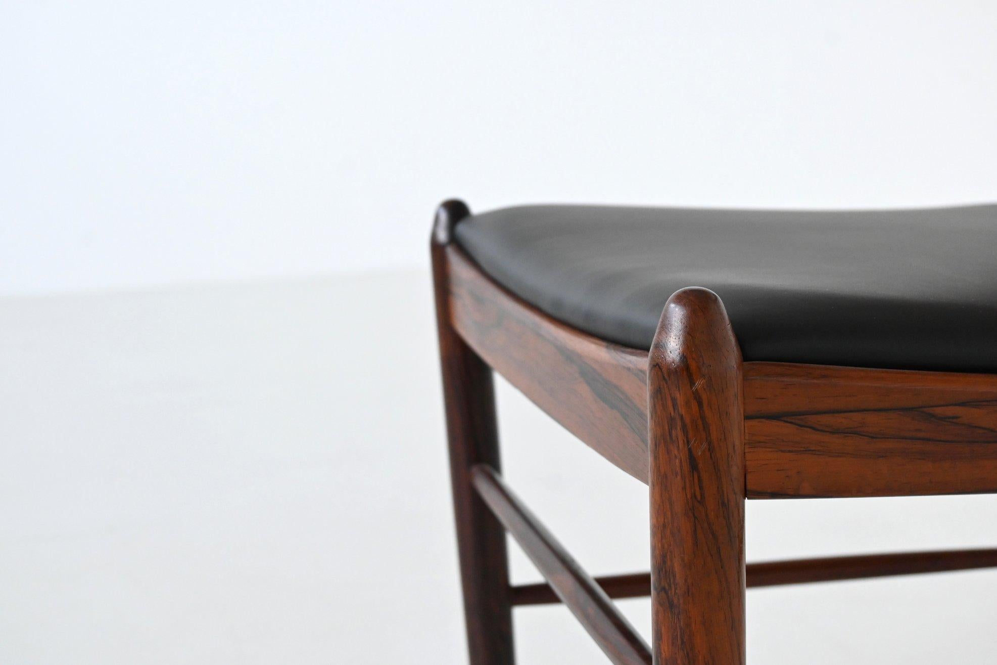 H. Vestervig Eriksen set of nine dining chairs rosewood Tromborg Denmark 1960 For Sale 12