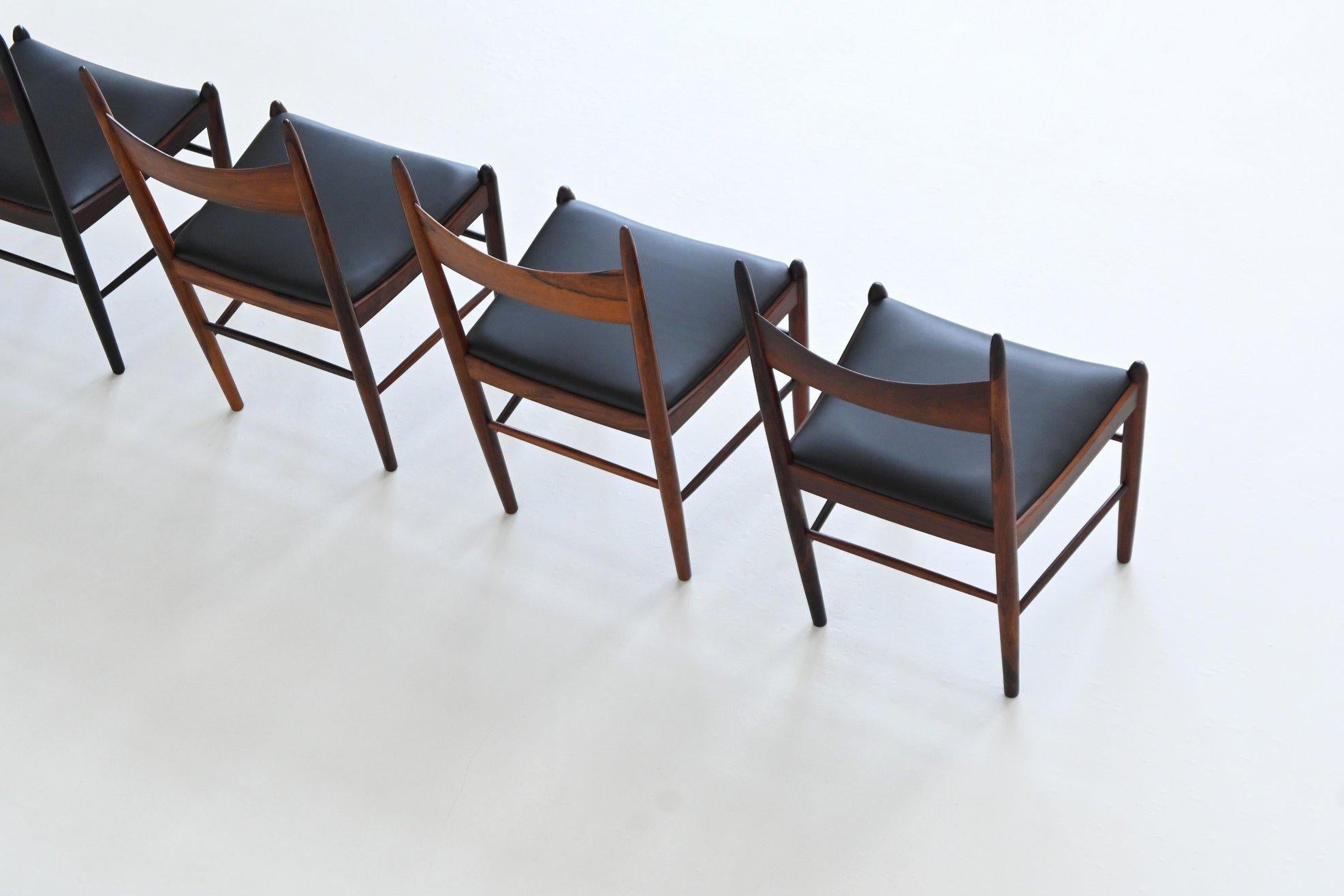 H. Vestervig Eriksen set of nine dining chairs rosewood Tromborg Denmark 1960 For Sale 2