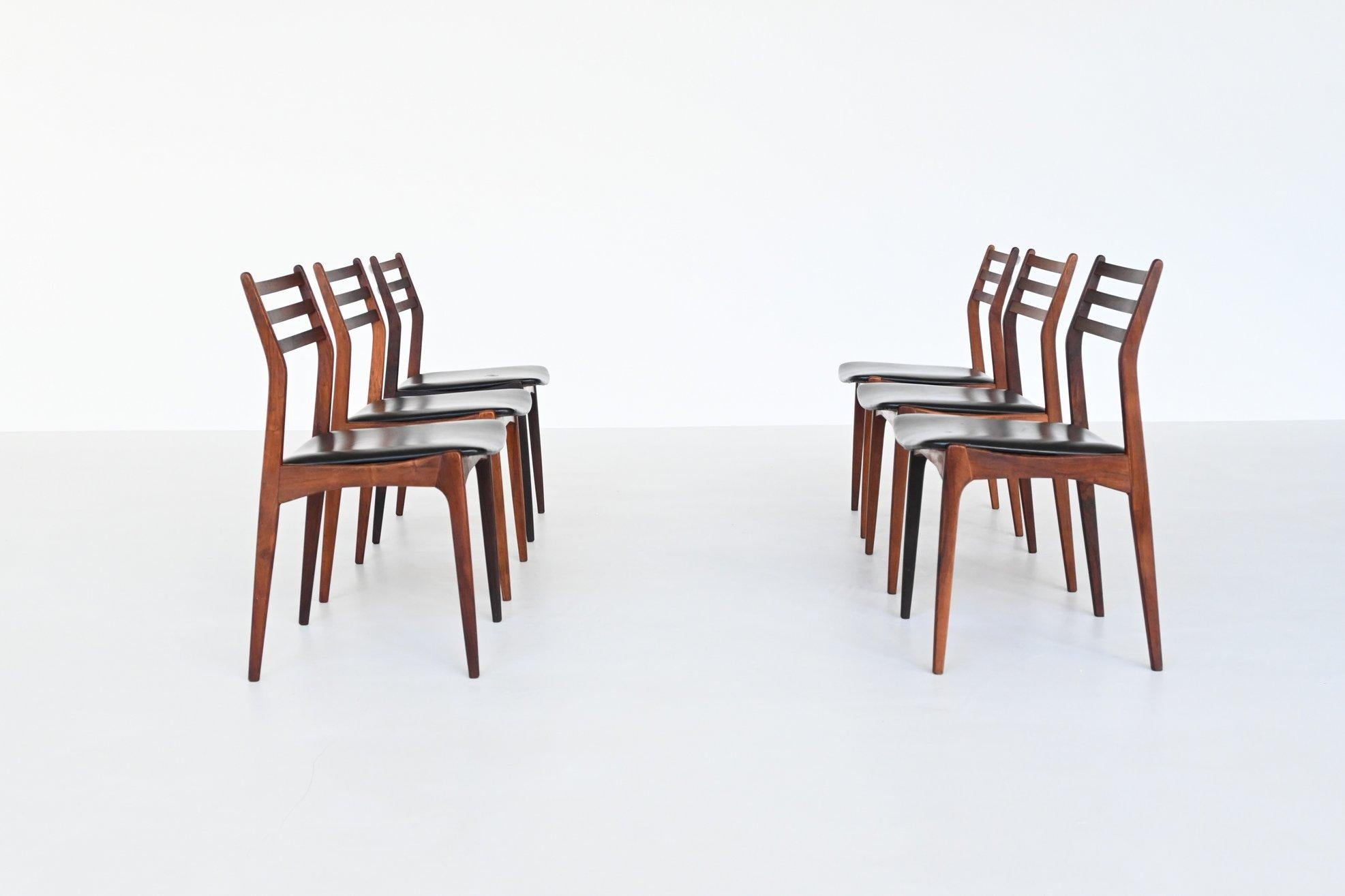 H. Vestervig Eriksen set of six rosewood dining chairs Brdr. Tromborg Denmark 19 5