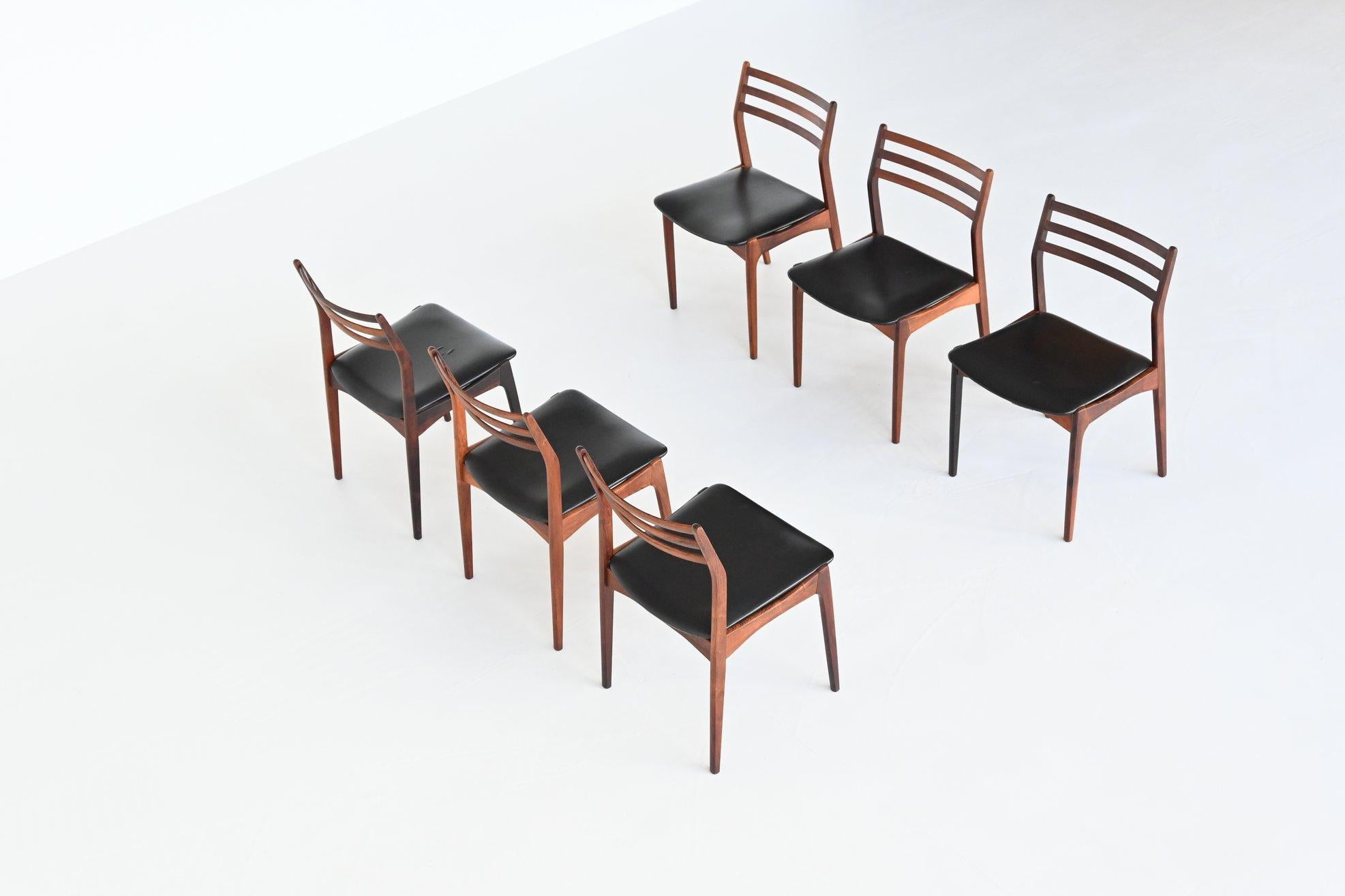 H. Vestervig Eriksen set of six rosewood dining chairs Brdr. Tromborg Denmark 19 6