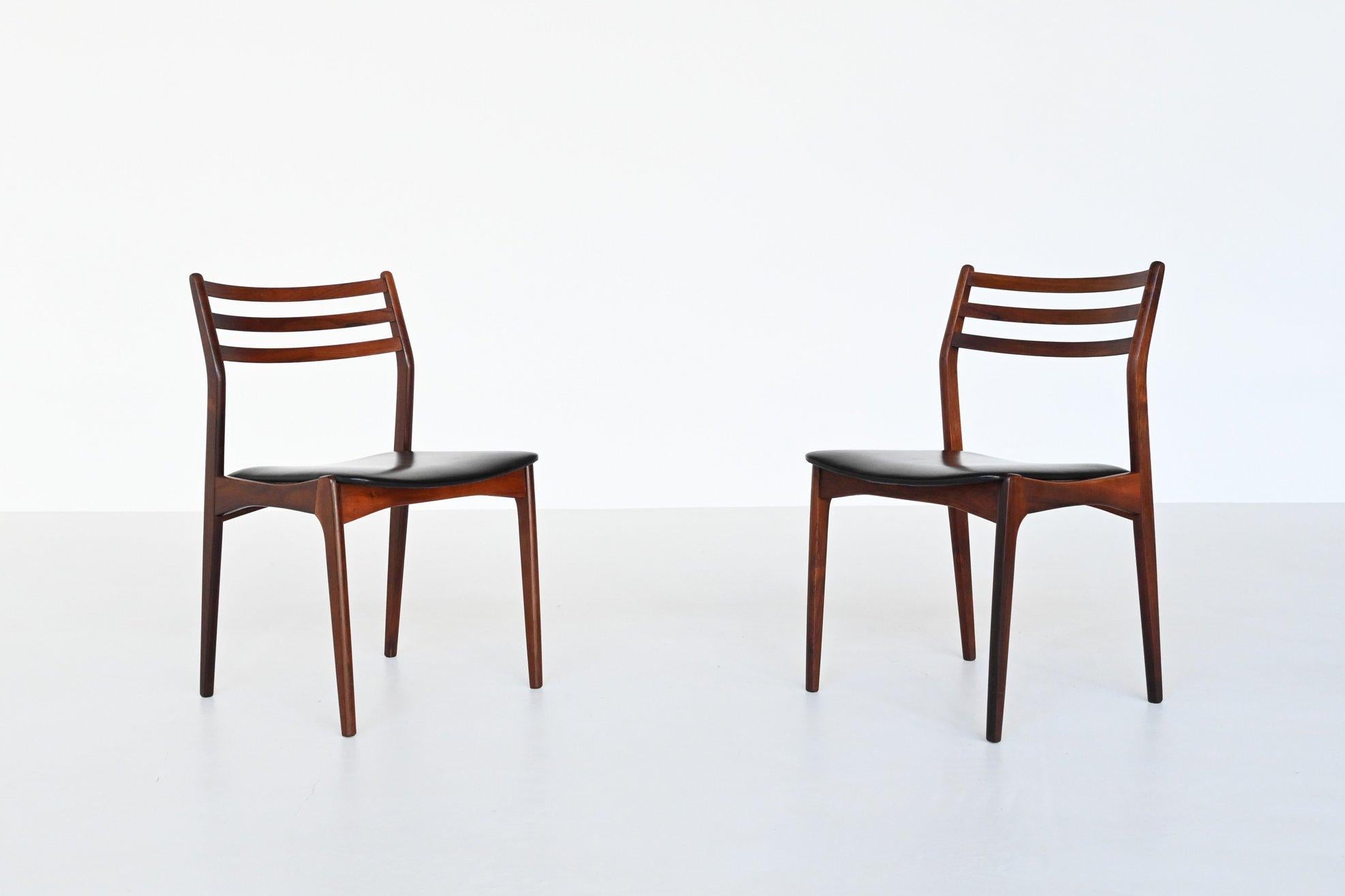 H. Vestervig Eriksen set of six rosewood dining chairs Brdr. Tromborg Denmark 19 7