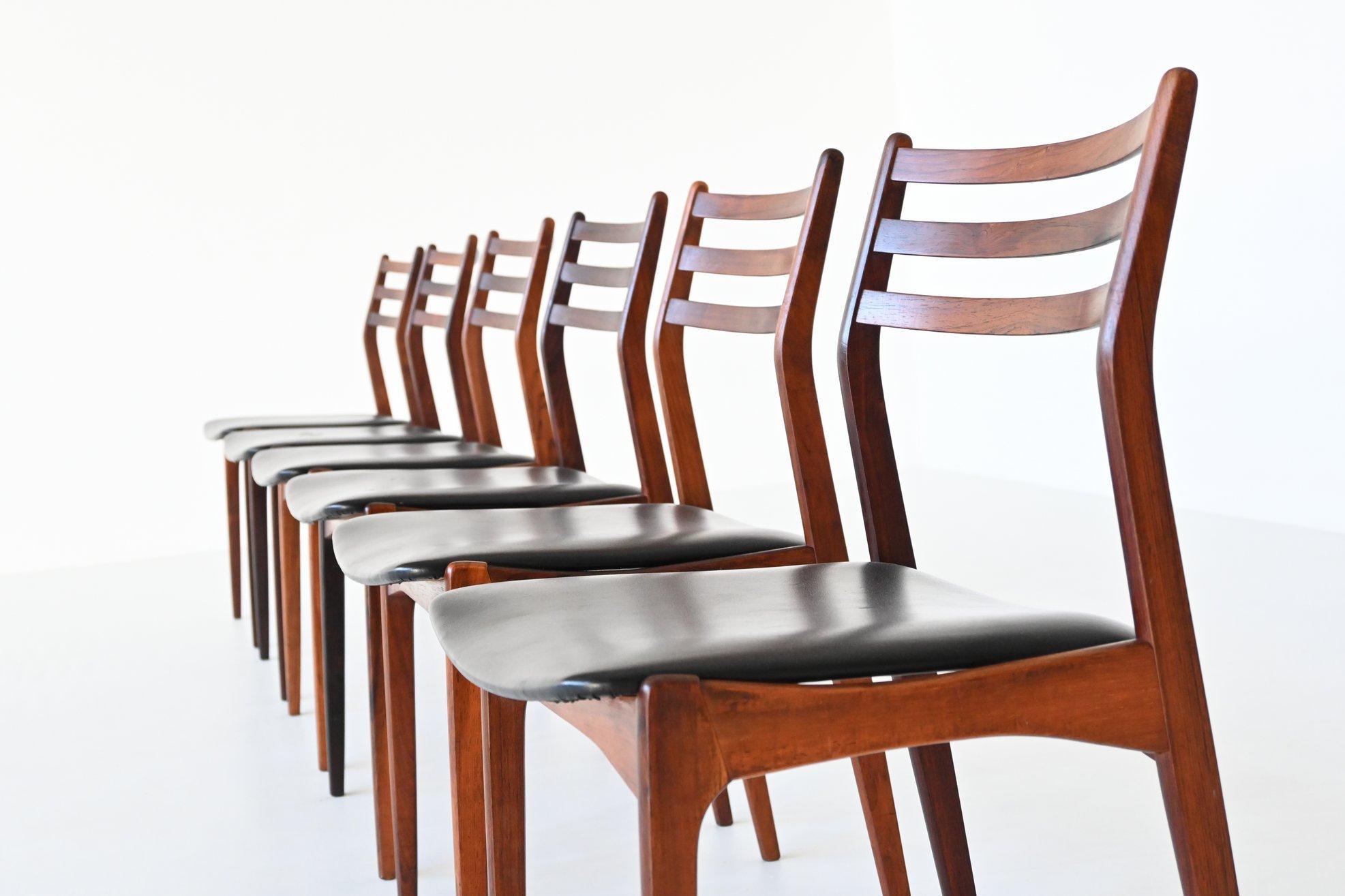 Mid-Century Modern H. Vestervig Eriksen set of six rosewood dining chairs Brdr. Tromborg Denmark 19