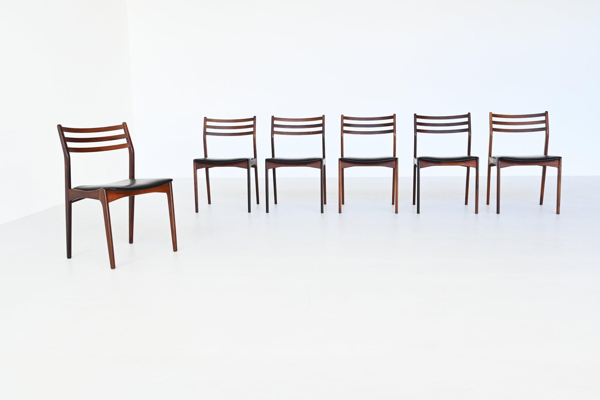 H. Vestervig Eriksen set of six rosewood dining chairs Brdr. Tromborg Denmark 19 1