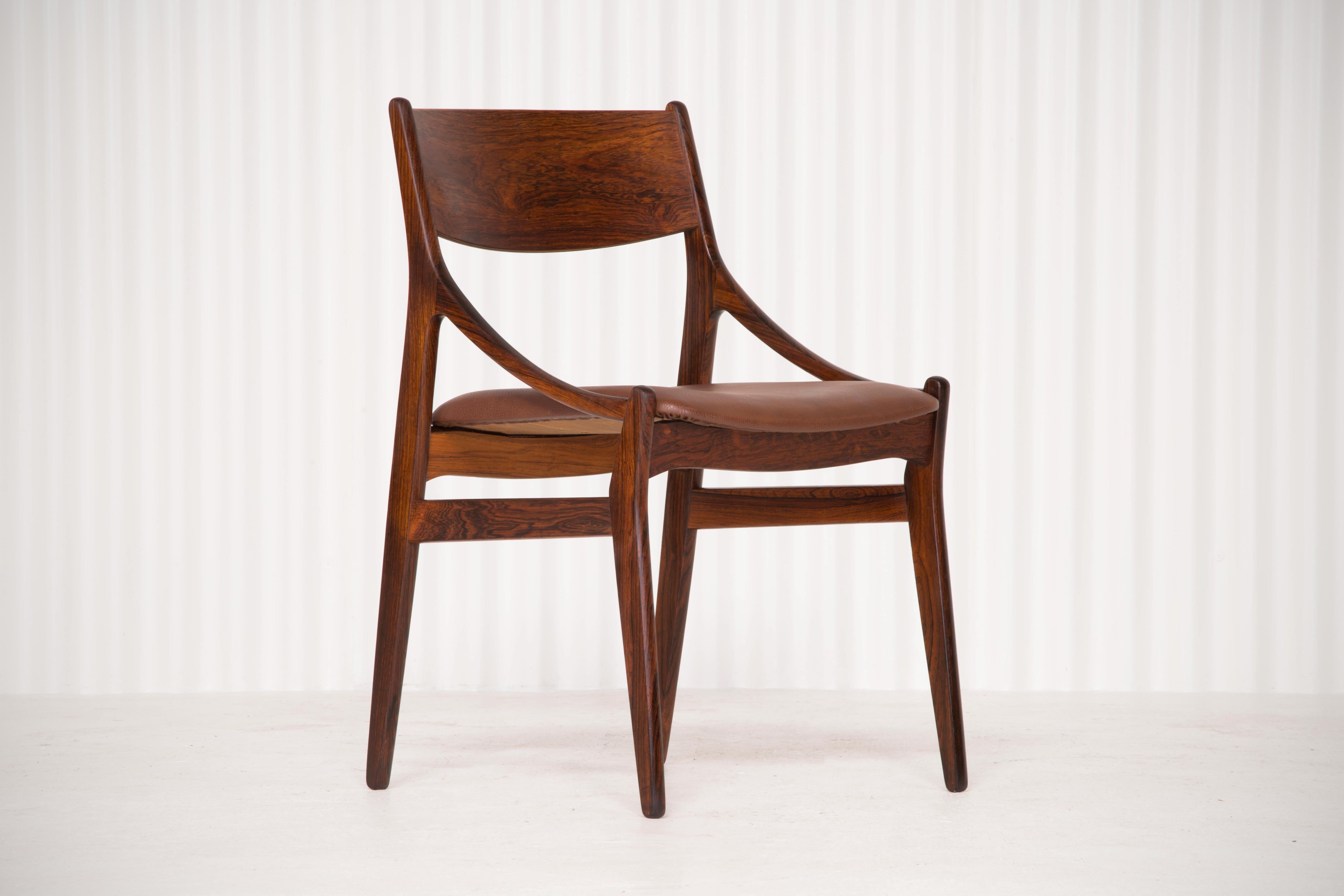 H. Vestervig Eriksen, Set of Six Rosewood Dining Chairs 4