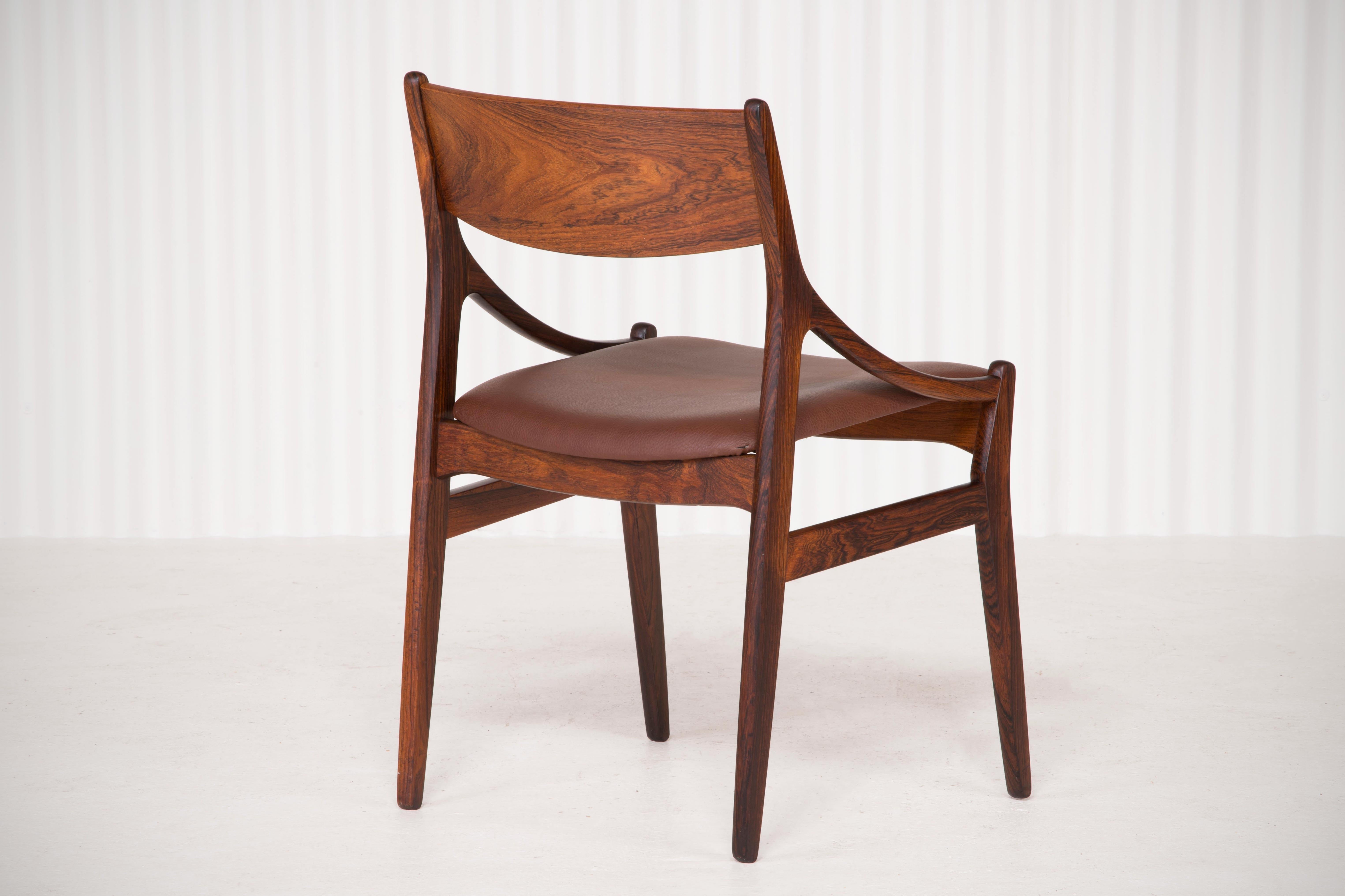 H. Vestervig Eriksen, Set of Six Rosewood Dining Chairs 11