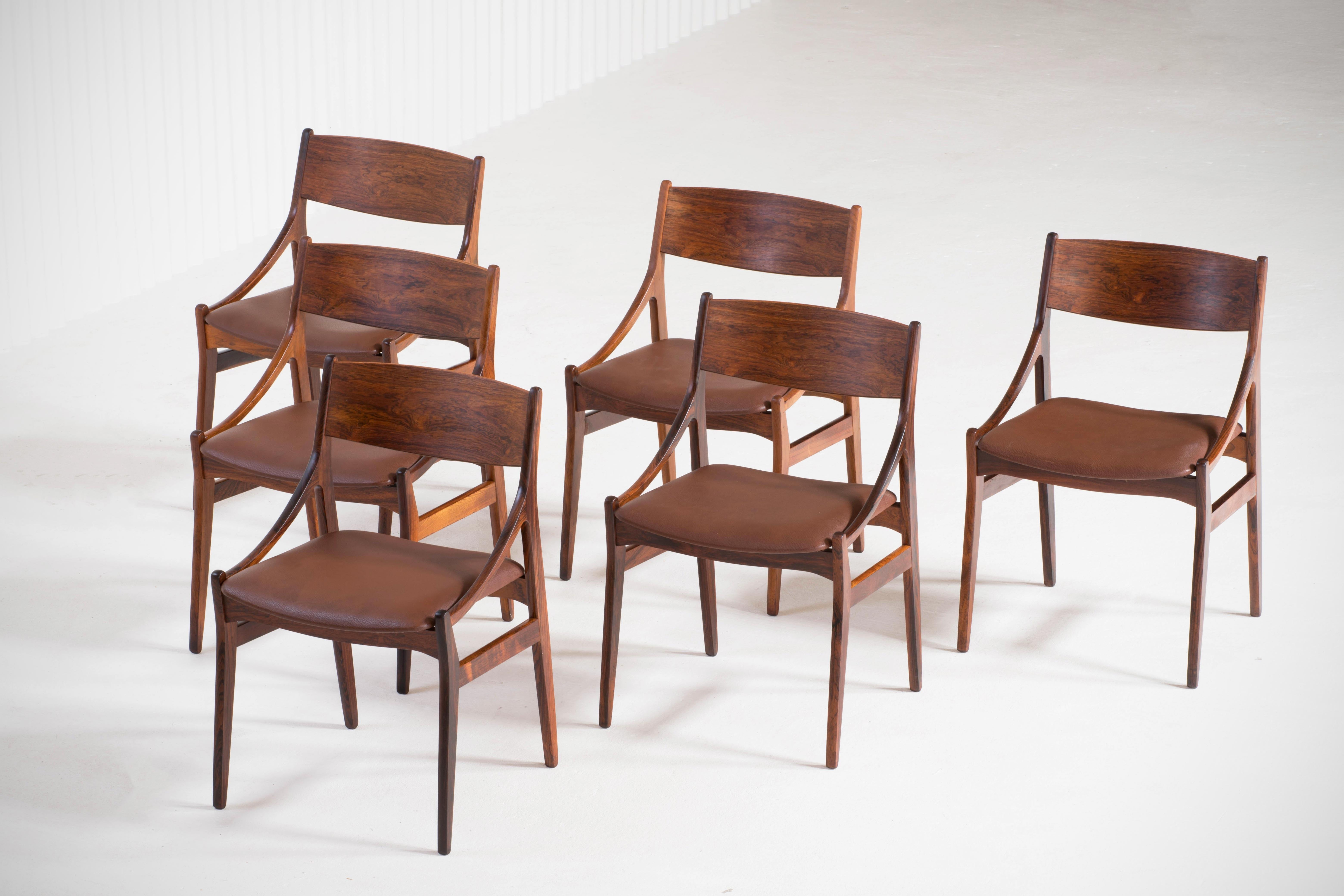 H. Vestervig Eriksen, Set of Six Rosewood Dining Chairs 1