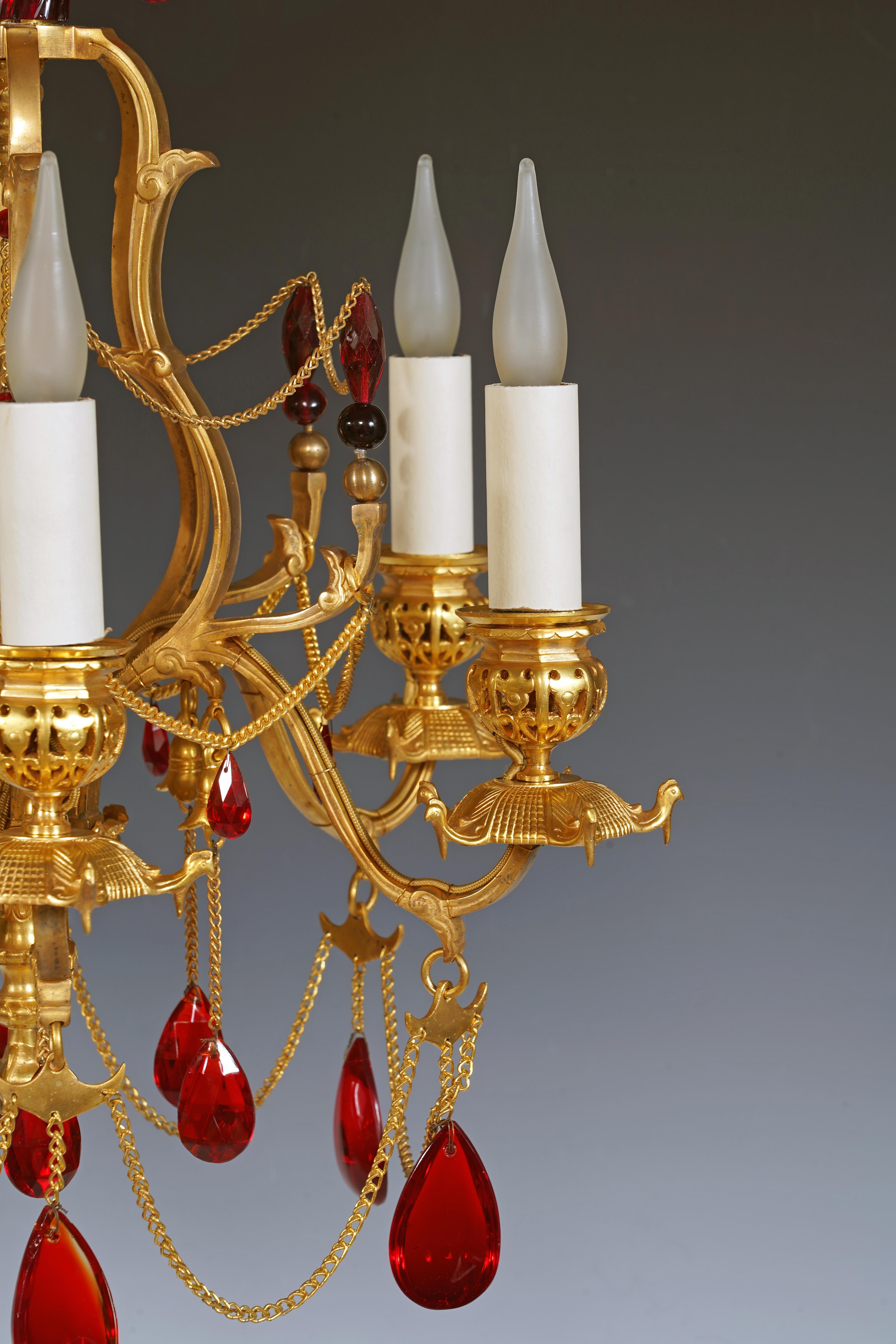 French H. Vian, Orientalist Chandelier, France, circa 1890 For Sale