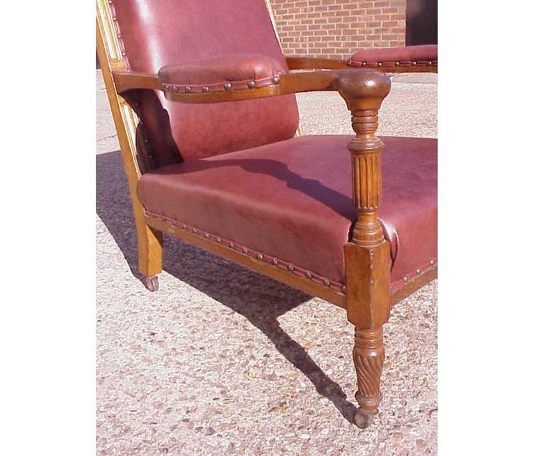 Henry William Batley attri,  Jas. Shoolbred. An Aesthetic Movement Oak Armchair. For Sale 1