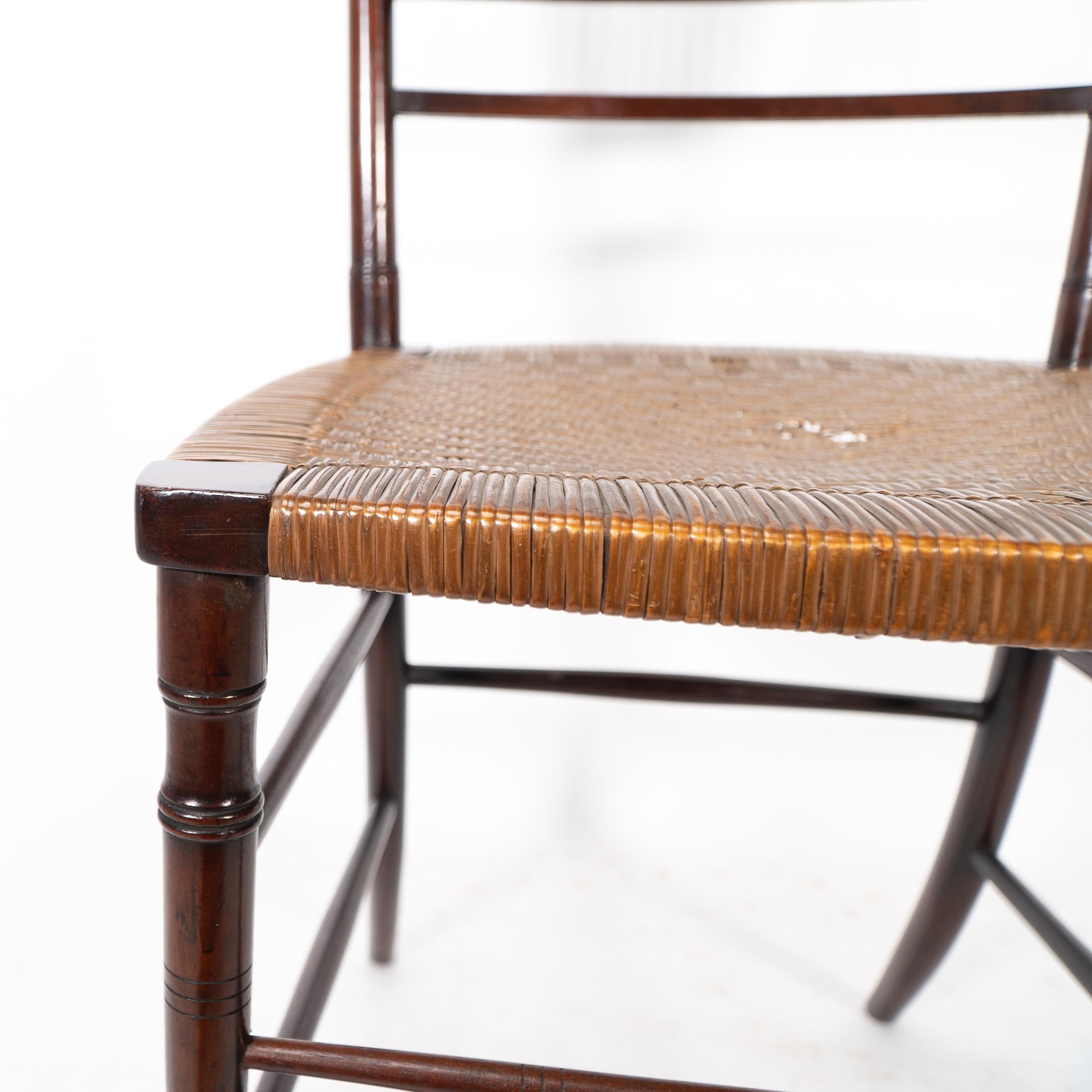 H W Batley. Collinson & Lock. An Aesthetic Movement side chair with floral decor For Sale 4
