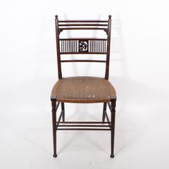 H W Batley. Collinson & Lock. An Aesthetic Movement side chair with floral decor