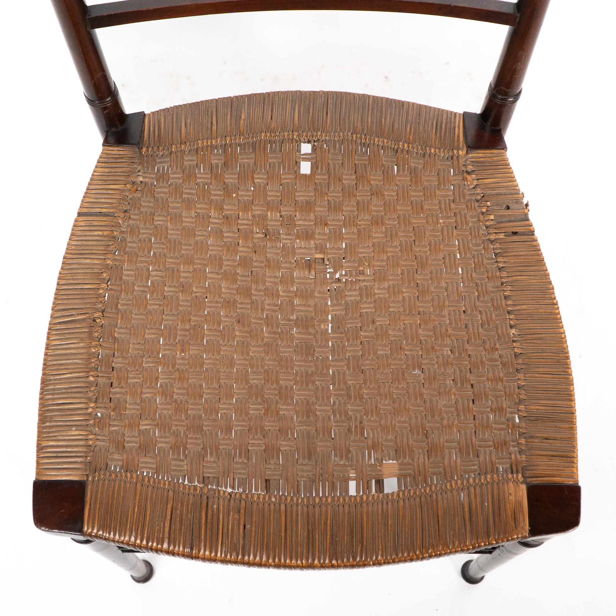 H W Batley. Collinson & Lock. An Aesthetic Movement side chair with floral decor For Sale 2