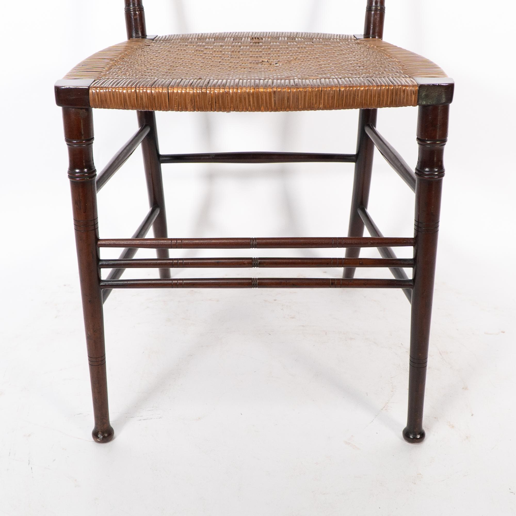 H W Batley. Collinson & Lock. An Aesthetic Movement side chair with floral decor For Sale 3