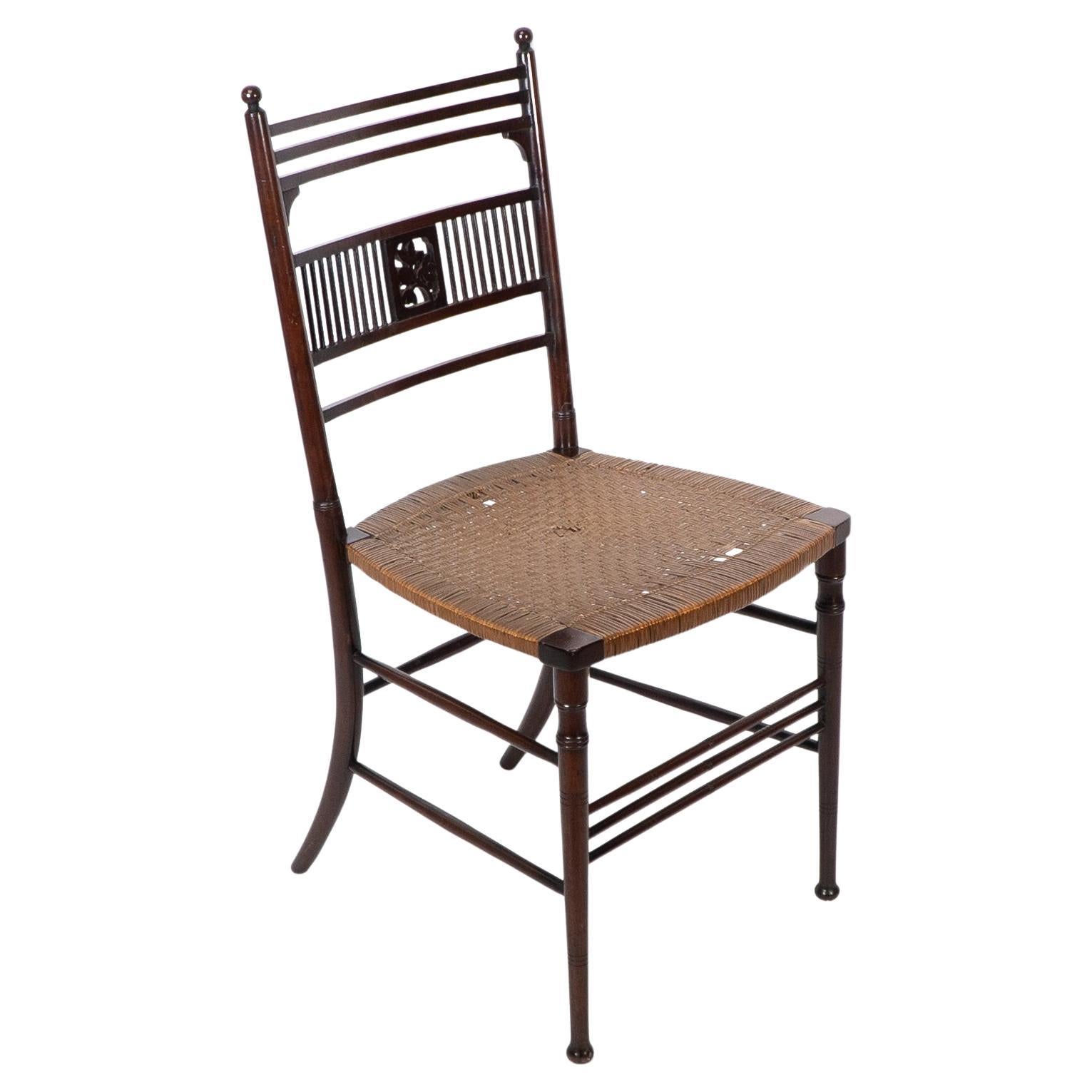H W Batley. Collinson & Lock. An Aesthetic Movement side chair with floral decor