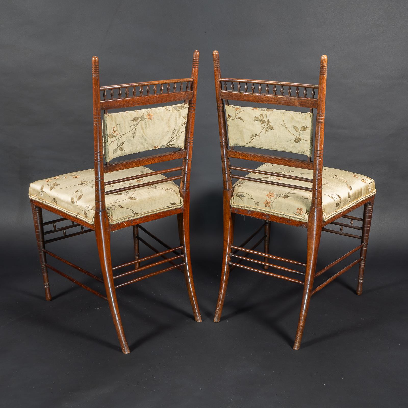 19th Century H. W. Batley for Collinson & Lock. A Fine Pair of Aesthetic Movement Side Chairs For Sale
