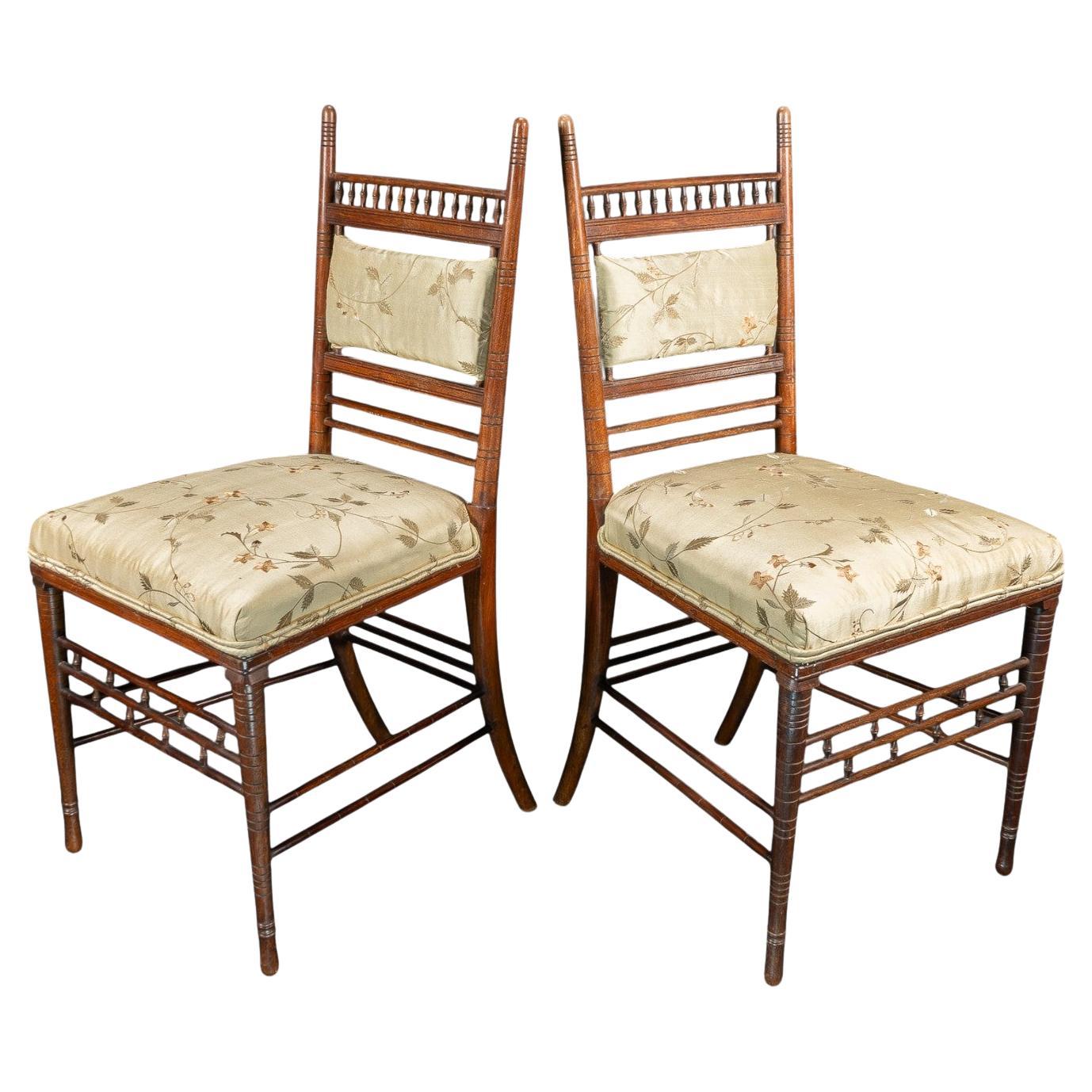 H. W. Batley for Collinson & Lock. A Fine Pair of Aesthetic Movement Side Chairs For Sale