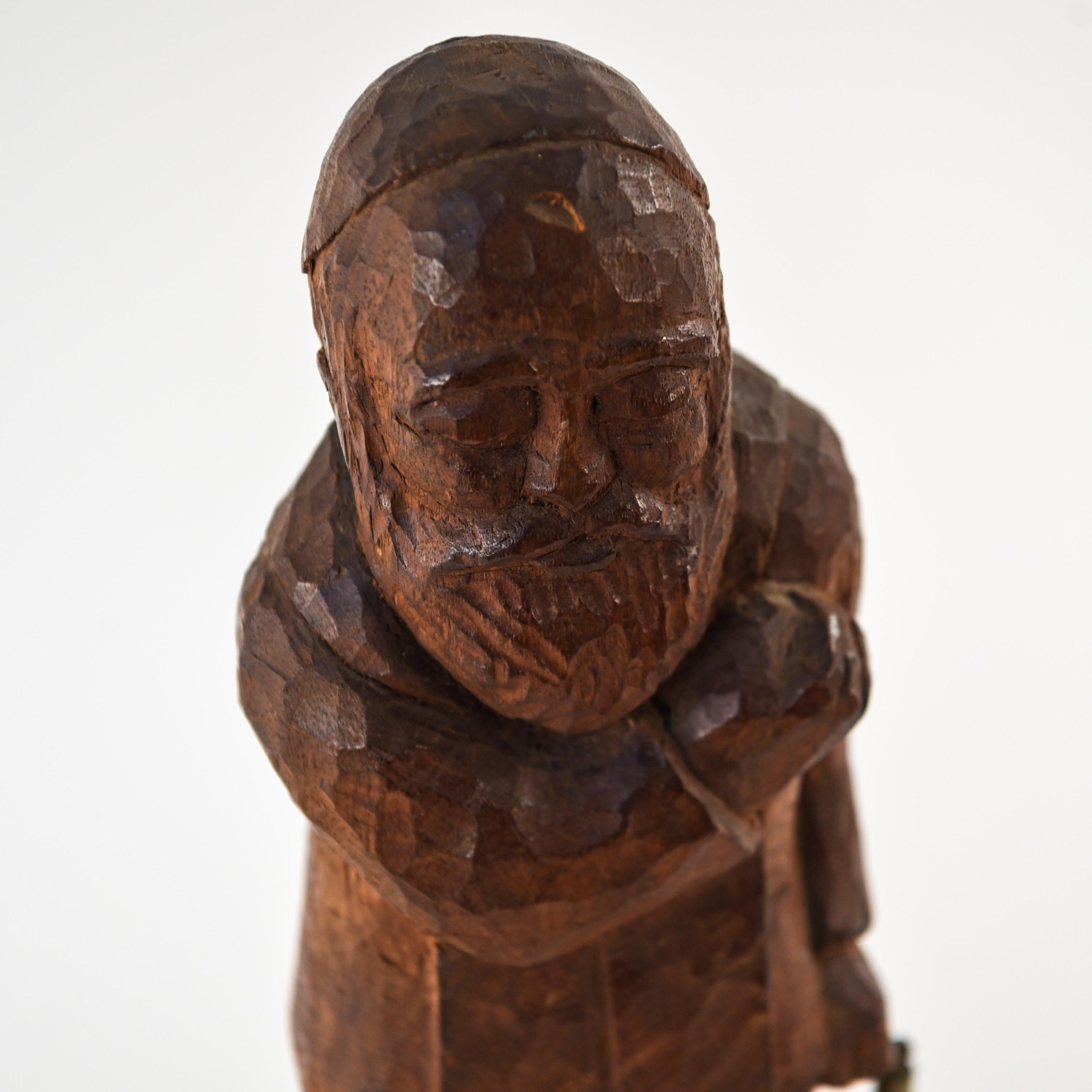 H. W. Hauptman Wooden Kinetic Rabbi Sculpture In Good Condition In Norwalk, CT