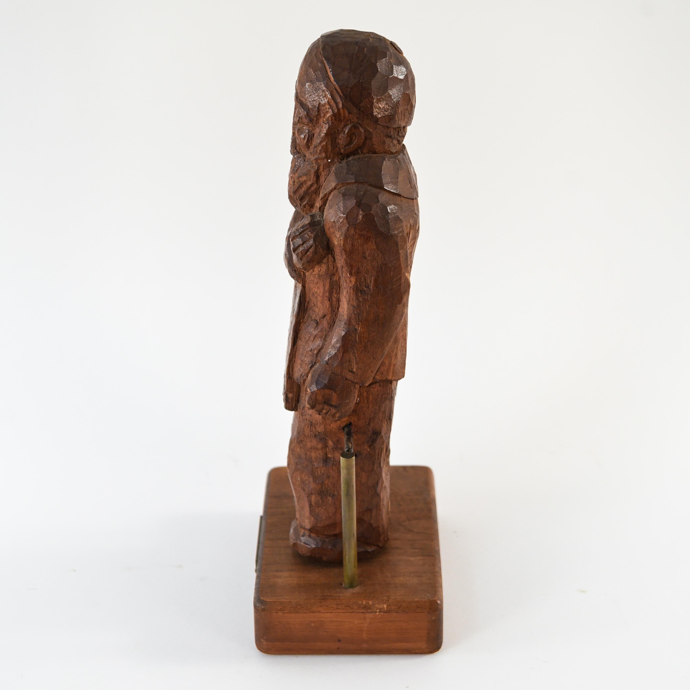 H. W. Hauptman Wooden Kinetic Rabbi Sculpture 2