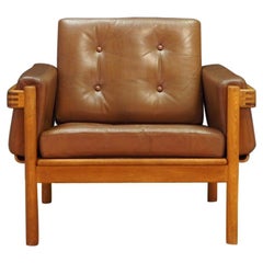 H W Klein Armchair Leather Vintage Scandinavian Design