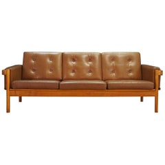 H W Klein Danish Design Sofa Leather Vintage Midcentury