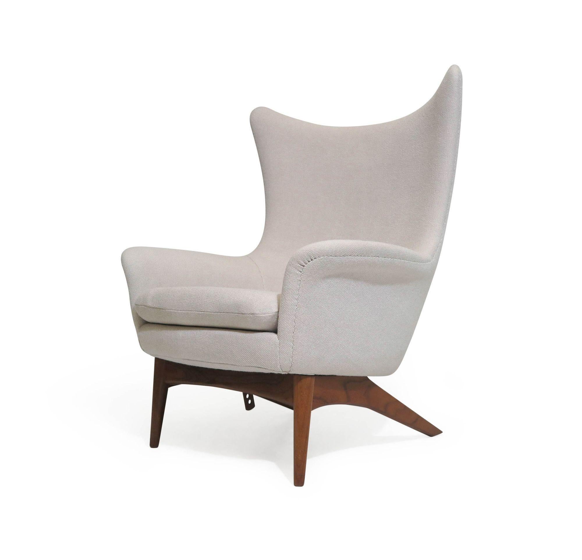 Scandinavian Modern H. W Klein Danish Wingback Recliner Lounge Chair