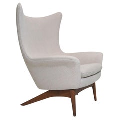 H. W Klein Danish Wingback Recliner Lounge Chair