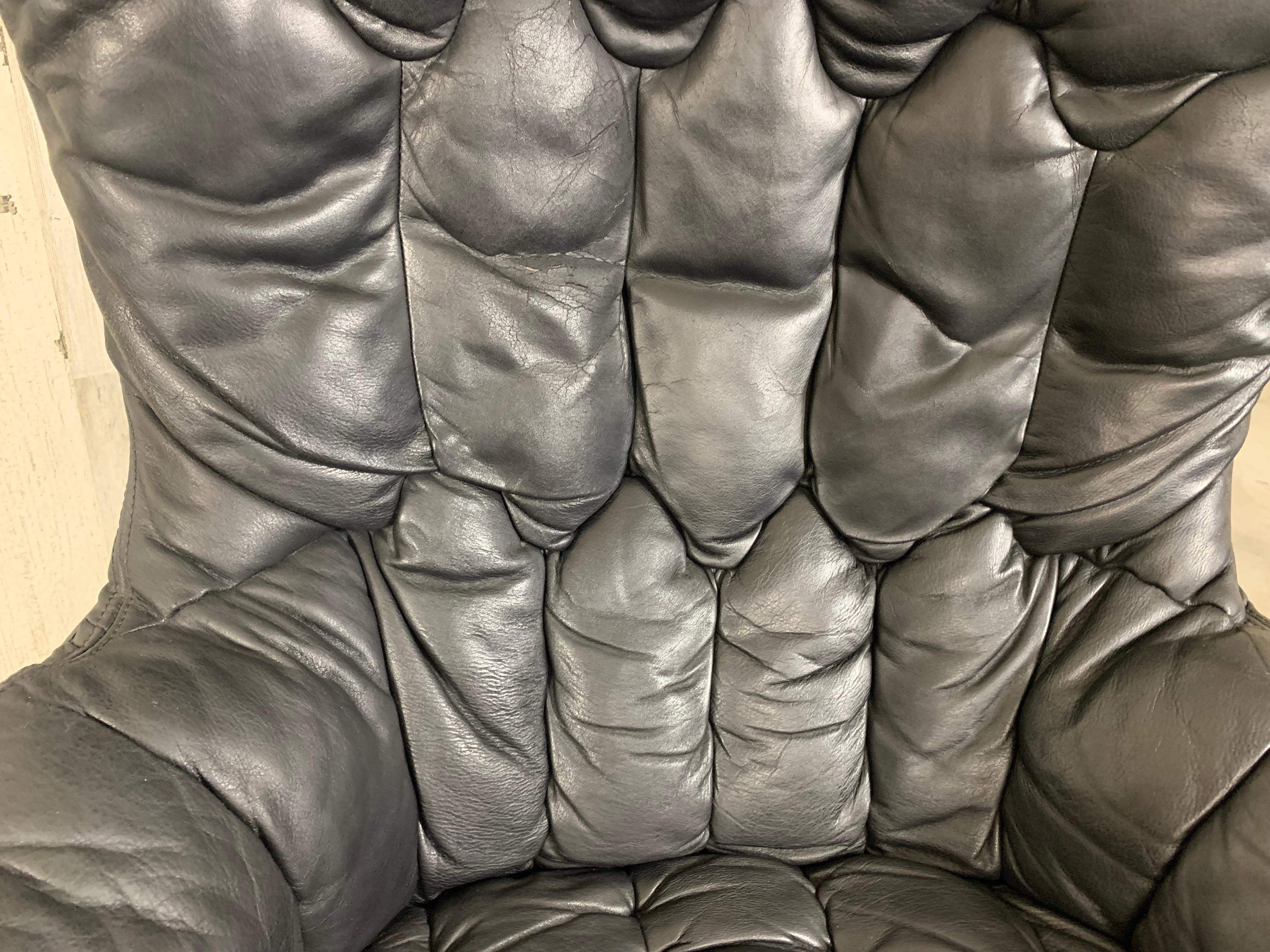 H. W. Klein for Bramin Leather Lounge Chair and Ottoman 3