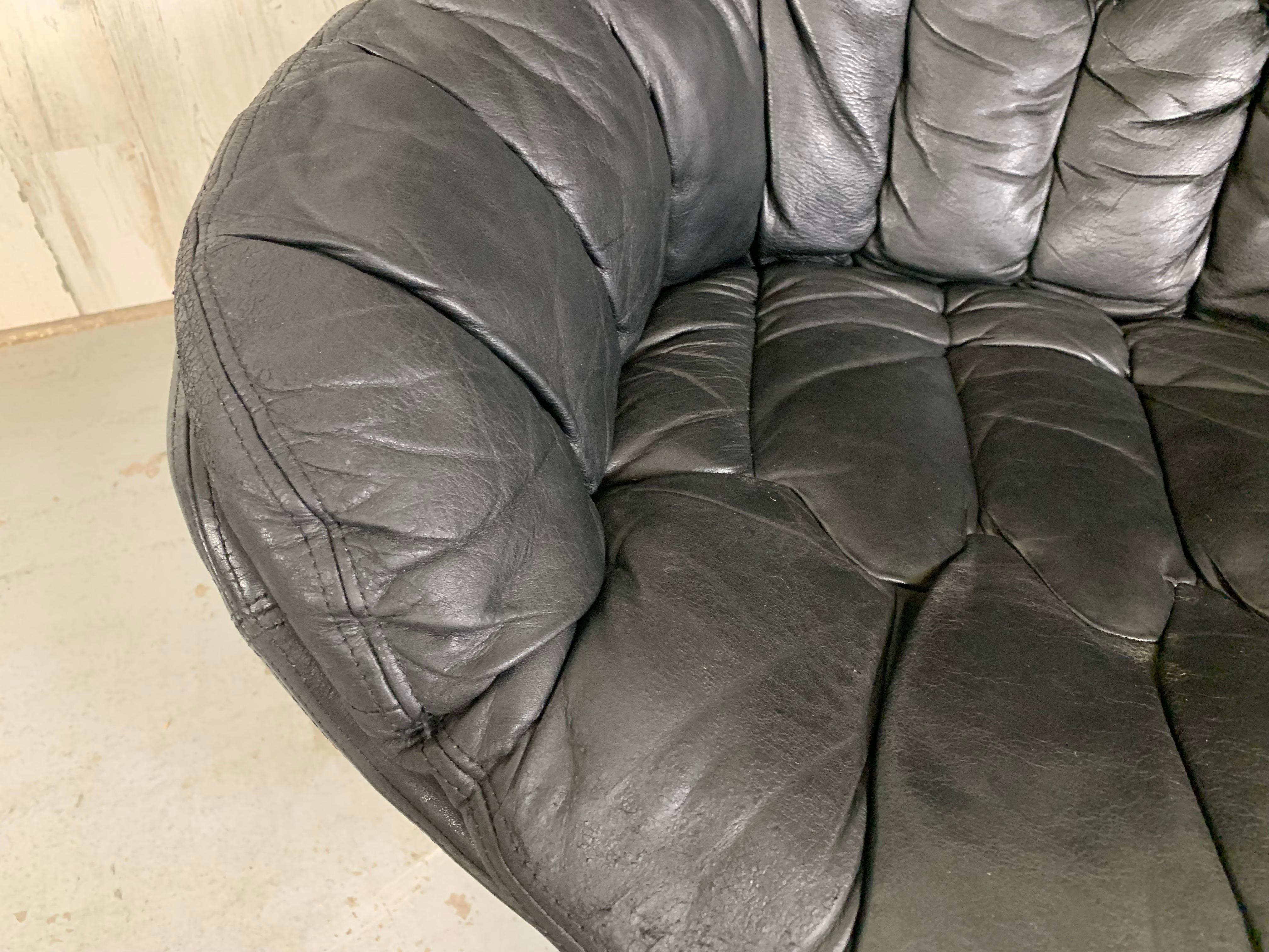 H. W. Klein for Bramin Leather Lounge Chair and Ottoman 4