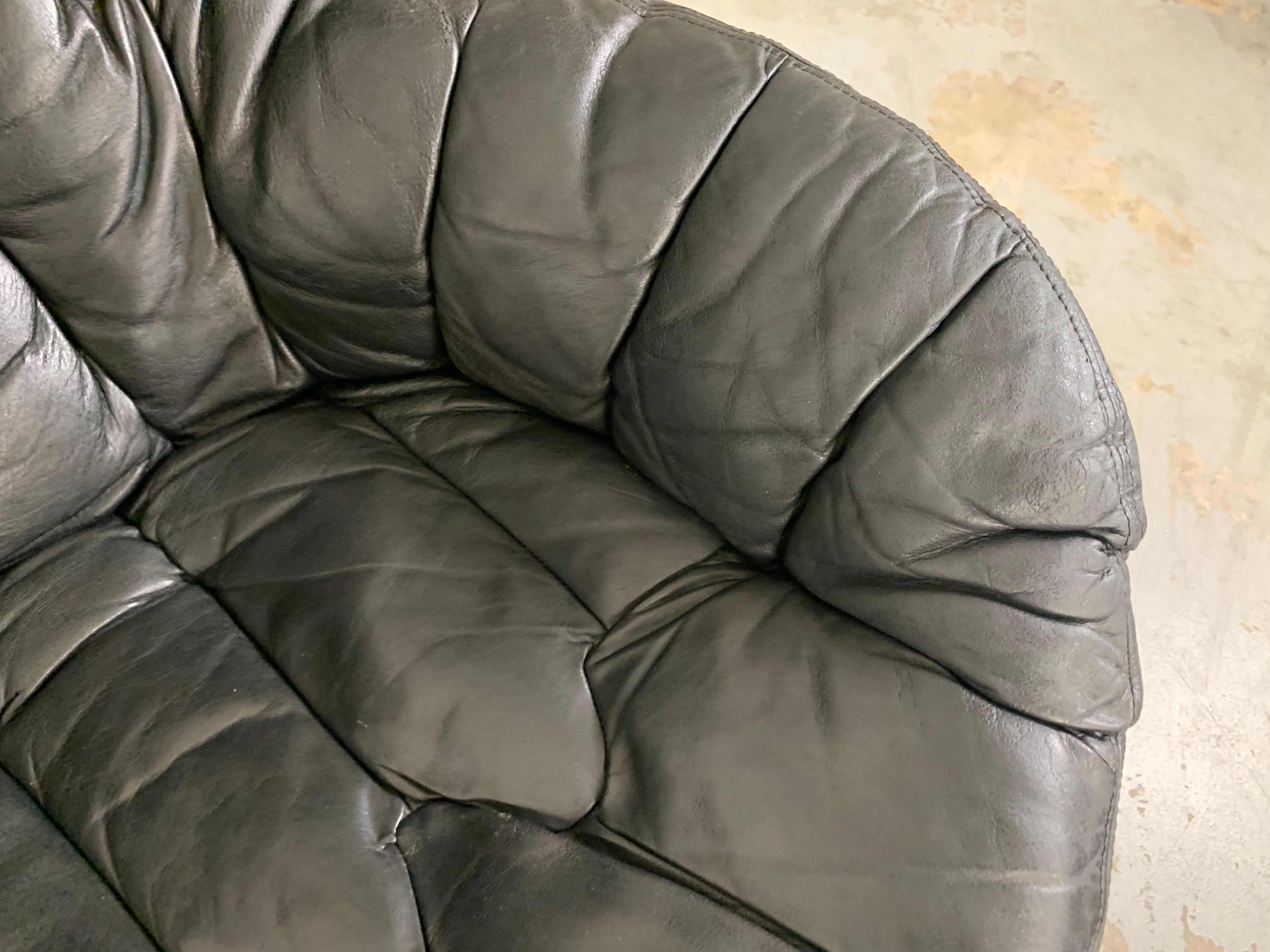 H. W. Klein for Bramin Leather Lounge Chair and Ottoman 5