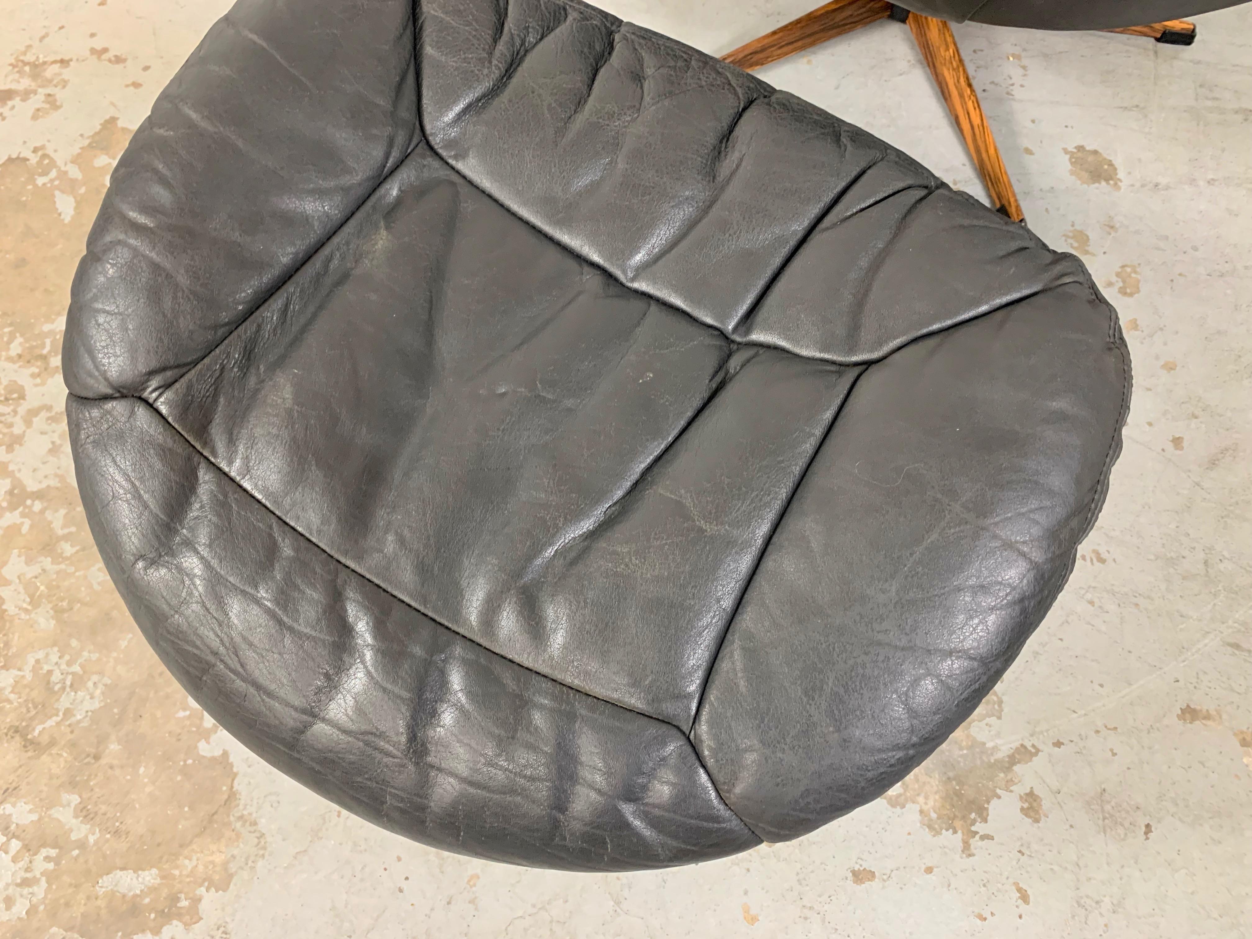 H. W. Klein for Bramin Leather Lounge Chair and Ottoman 6