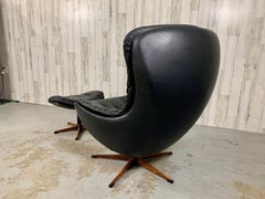 H. W. Klein for Bramin Leather Lounge Chair and Ottoman
