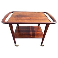 H. W. Klein für Illums Bolighus Rosewood Serving Bar Tea Cart Danish Modern