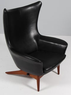 H. W. Klein Lounge Chair mode 207 in Original-Leder und Kippfunktion