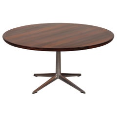 H. W. Klein Round Rosewood Coffee Table by Bramin Møbler in Denmark in the 1960s