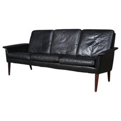 H. W. Klein Sofa in Original Black Leather