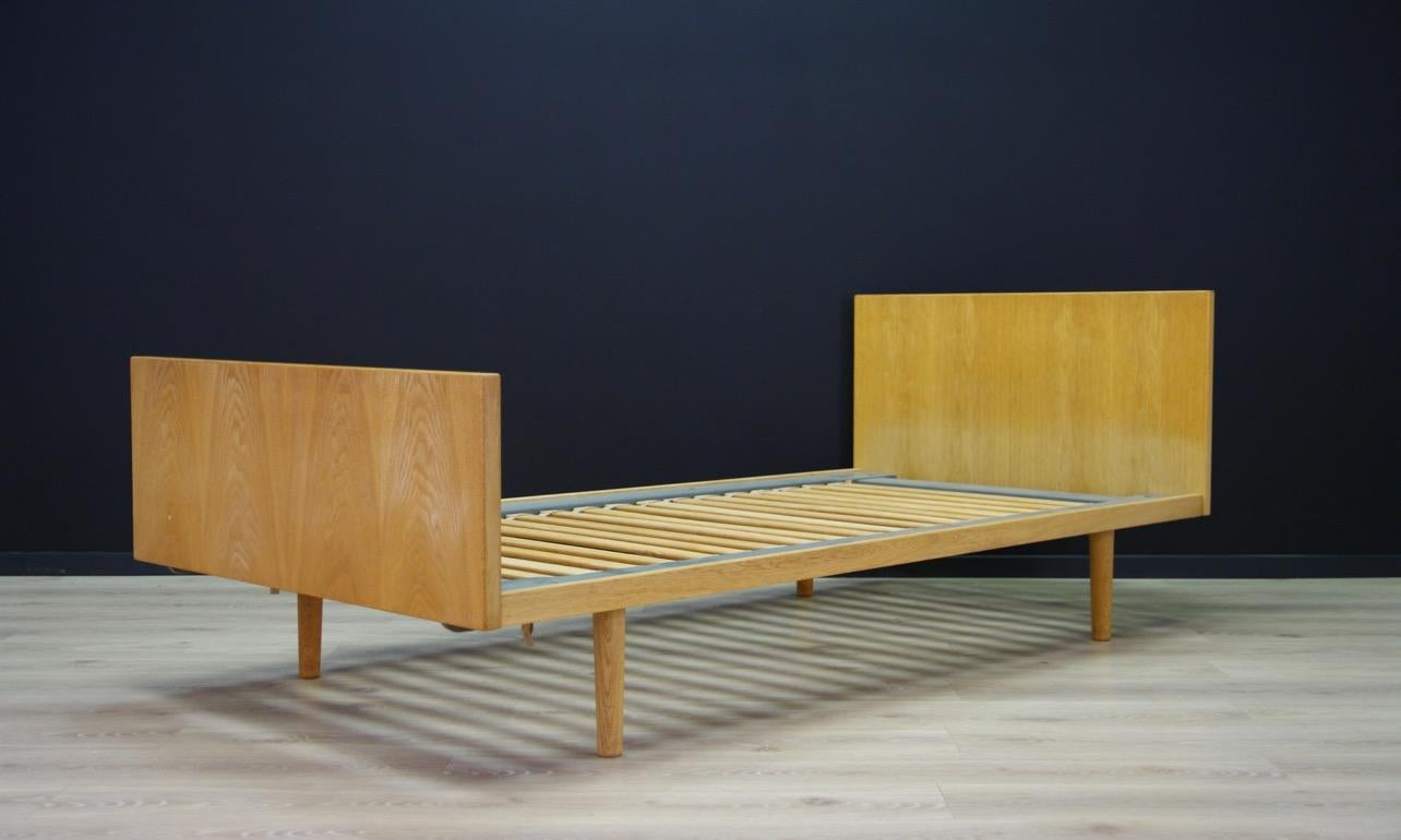 Scandinavian Modern H. Wegner Brown Bed 1960s Ash Vintage Danish Design